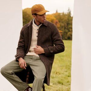 Sezane Octobre Editions Weldon Coat in Brown Herringbone